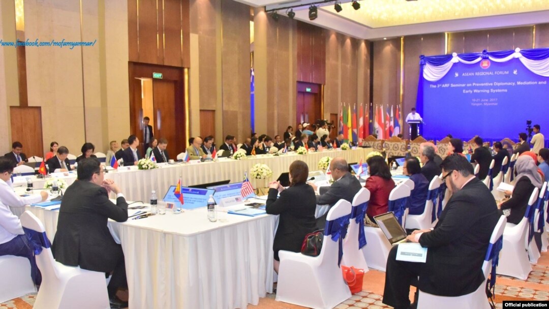 သံတမန်နည်းလမ်းအရ ကြိုတင်ကာကွယ်ခြင်း၊ ဖျန်ဖြေခြင်းနှင့် ကြိုတင် အသိပေးခြင်းဆိုင်ရာ အာဆီယံဒေသဆိုင်ရာဖိုရမ်ဆွေးနွေးပွဲ (Ministry of Foreign Affairs Myanmar)
