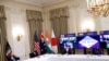 美国与日本、澳大利亚和印度领导人2021年3月12日举行视讯四方峰会（路透社） 