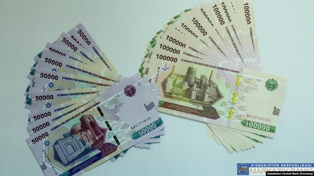 O'zbekistonda yaqinda muomalaga chiqqan 50 ming va 100 ming so'mlik banknotalar 