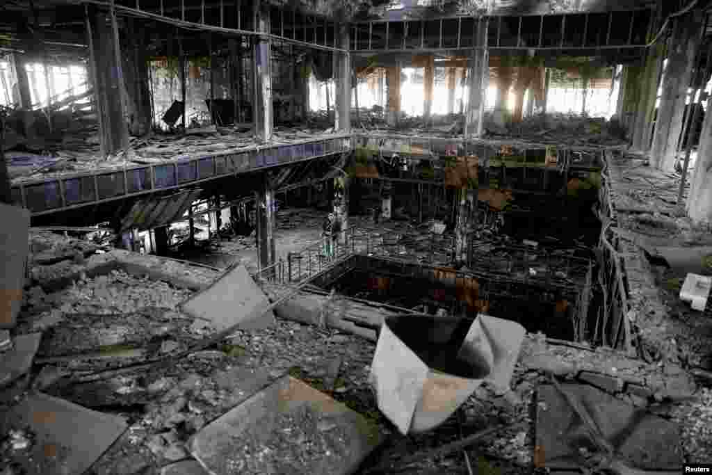 General view of the library of the University of Mosul burned and destroyed during the battle with Islamic State militants, in Mosul, Iraq, Jan. 30, 2017.