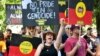  Protesters take part in an Invasion Day Rally in Sydney, Jan, 26, 2019.
