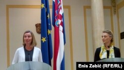 High Representative for Foreign and Security Policy of the European Union Federica Mogherini and Minister of Foreign Affairs of Croatia Marija Pejčinović Burić.