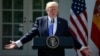 FILE - U.S. President Donald Trump gestures as he speaks during a news conference in the Rose Garden at the White House in Washington, Sept. 26, 2017.
