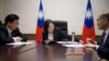 Taiwan President Tsai Ingwen (center) along with her National Security Adviser Joseph Wu (left) and Minister of Foreign Affairs David Lee speak by phone with U.S. President-elect Donald Trump, Dec. 2, 2016. (Office of the President, Taiwan)