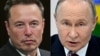 Kombinacija fotografija Ilona Maska i Vladimira Putina. (Foto: AFP/Alain Jocard/Alexander Nemenov)