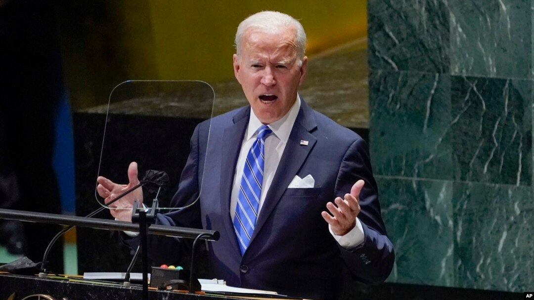 Tổng thống Mỹ Joe Biden phát biểu tại cuộc họp của Đại hội đồng Liên hiệp quốc ngày 21/9/21 ở New York. 