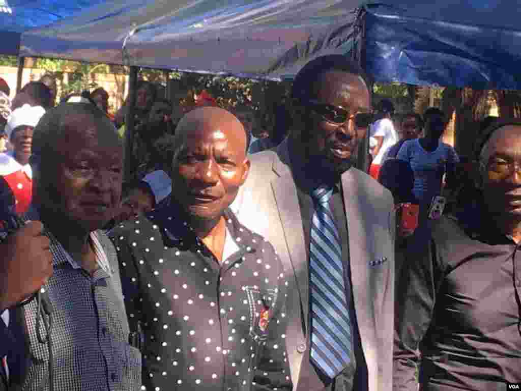 Mechanic Manyeruka, Nicholas Zacharia and Zexie Manatsa at Tuku funeral wake.
