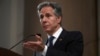 U.S. Secretary of State Antony Blinken delivers a statement to the press in Aqaba, Jordan, Dec. 14, 2024. He said that the United States has been in direct contact with the Syrian rebel group that overthrew Syrian President Bashar al-Assad.
