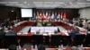 Trade ministers and delegates from the remaining members of the Trans-Pacific Partnership attend the TPP ministerial meeting on the sidelines of the Asia-Pacific Economic Cooperation summit, Nov. 9, 2017, in Danang, Vietnam.