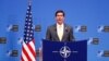 U.S. Secretary of Defense Mark Esper speaks at a news conference following a NATO defense ministers meeting at the Alliance headquarters in Brussels, Belgium, Feb. 13, 2020.