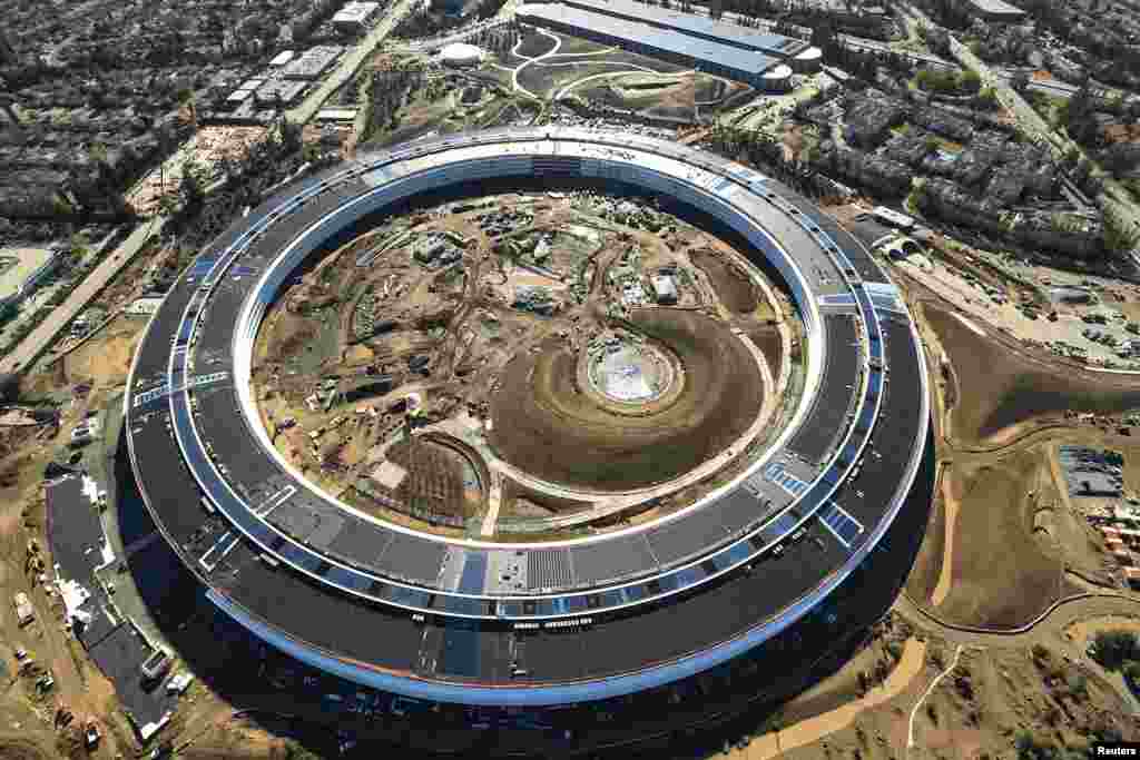 The Apple Campus 2 is seen under construction in Cupertino, California.