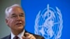 FILE - Tom Price speaks at the World Health Organization office in Beijing, Aug. 21, 2017. Price resigned Sept. 29, 2017, as U.S. health and human services secretary.