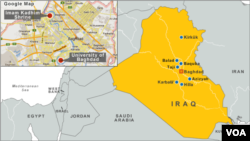 Irap with locations of several cities where bombings occurred