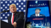 美国总统特朗普与中国领导人习近平的照片合成图。
