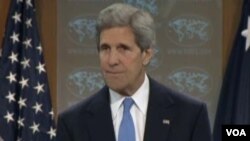 美国国务卿克里(美国之音视频截图) Secretary of the State John Kerry (VOA Video)