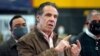 FILE — In this Feb. 22, 2021 file photo, New York Gov. Andrew Cuomo speaks during a news conference at a COVID-19 vaccination site in the Brooklyn borough of New York.