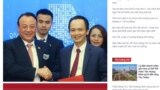 Trong một nền kinh tế “có đuôi” như Việt Nam, bất cứ tập đoàn hùng mạnh nào cũng nhất thiết phải nhờ đến thế lực chính trị. Trong hình: Đỗ Anh Dũng và Trịnh Văn Quyết (phải). (Hình: Screenshot từ infonet.vietnamnet.vn)
