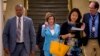 House Speaker Nancy Pelosi (Democrat-California) arrives for a House Democratic caucus meeting on Capitol Hill in Washington, July 10, 2019. 