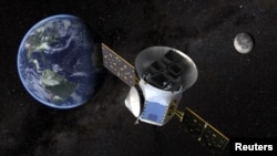 TESS, the Transiting Exoplanet Survey Satellite, is shown in this conceptual illustration obtained by Reuters on March 28, 2018.