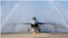 资料照-美国制造的F-16V战斗机在台湾军事演习中被自动清洗。(2020年1月15日)