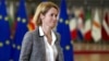 European Union foreign policy chief Kaja Kallas arrives for a meeting of EU foreign ministers at the European Council building in Brussels, Dec. 16, 2024. 