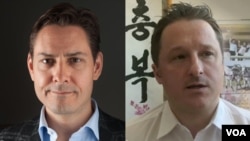 被中国拘押的加拿大人斯帕弗（Michael Spavor，右）与康明凯（Michael Kovrig)