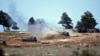 Turkish artillery fire from the border near Kilis town toward northern Syria, in Kilis, Turkey, Feb. 16, 2016. 