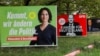 Predizborni bilbordi sa troje glavnih kandidata za novog kancelara Nemačke u Berlinu, 10. septembra 2021. Analena Berbok, liderka Zelene stranke, u jednom trenutku je bila favorit za novu kancelarku, ali joj je poslednjih nedelja pala popularnost. (Foto: Reuters/Michele Tantussi)