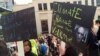 Protesters demanding action on climate change gather at Te Ngakau Civic Square in Wellington, New Zealand, March 15, 2019. 