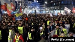 Protest studenata i radnika "Rame uz rame - studenti i radnici" na Trgu Republike u Beogradu (Foto: FoNet/Zoran Drekalović)