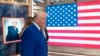 US President-elect Donald Trump arrives on the floor of the New York Stock Exchange after ringing the opening bell, Dec. 12, 2024, in New York. 