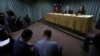 Taiwanese Minister of Foreign Affairs David Lee (C) speaks at a news conference after Sao Tome ended ties with Taiwan, in Taipei, Dec. 21, 2016.