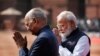 Indian President Ram Nath Kovind and Indian prime Minister Narendra Modi bid goodbye to Sri Lankan President Gotabaya Rajapaksa as he leaves the presidential palace after a ceremonial reception in New Delhi, India, Nov. 29, 2019. 